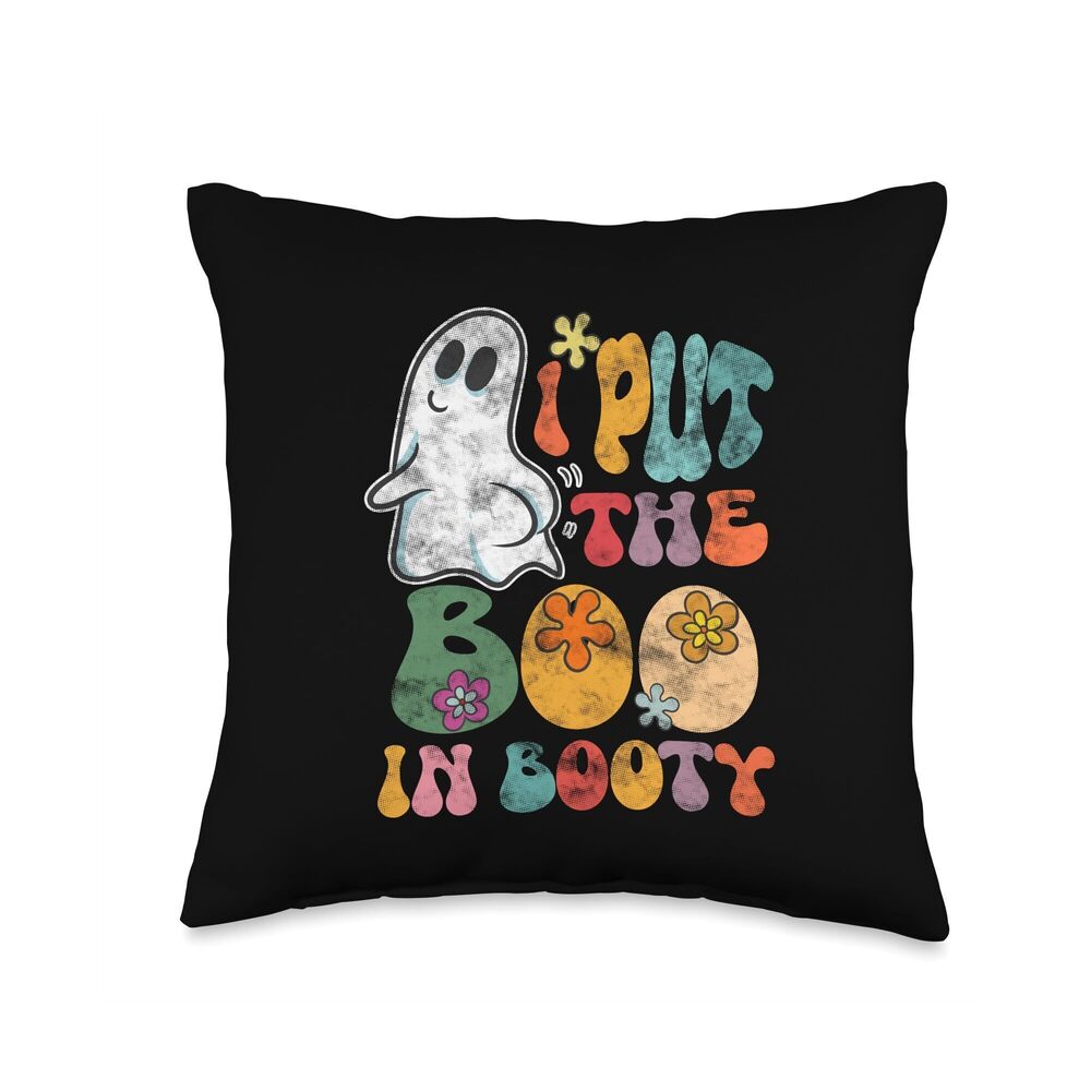 2659 Halloween I Put The Boo In Booty Throw Pillow